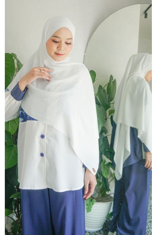 Pasmina Saina Lasercut White